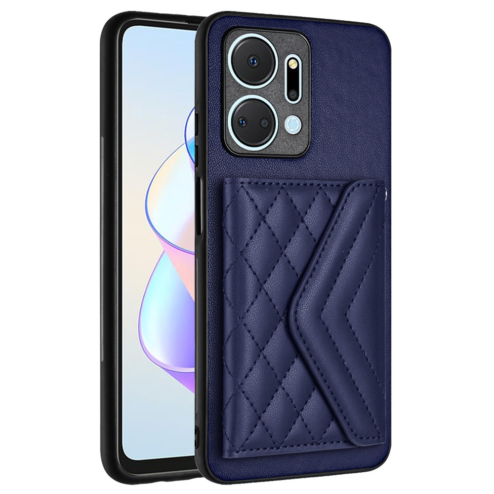 Honor X7a Leather Case with Card Holder & RFID Protection, Long Lanyard Included