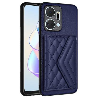 Honor X7a Leather Case with Card Holder & RFID Protection, Long Lanyard Included
