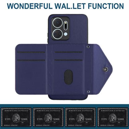 Honor Play 7T Leather Case with Card Holder & RFID Protection, Long Lanyard Included