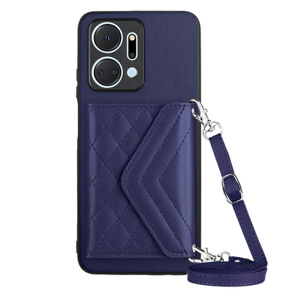 Honor Play 7T Leather Case with Card Holder & RFID Protection, Long Lanyard Included