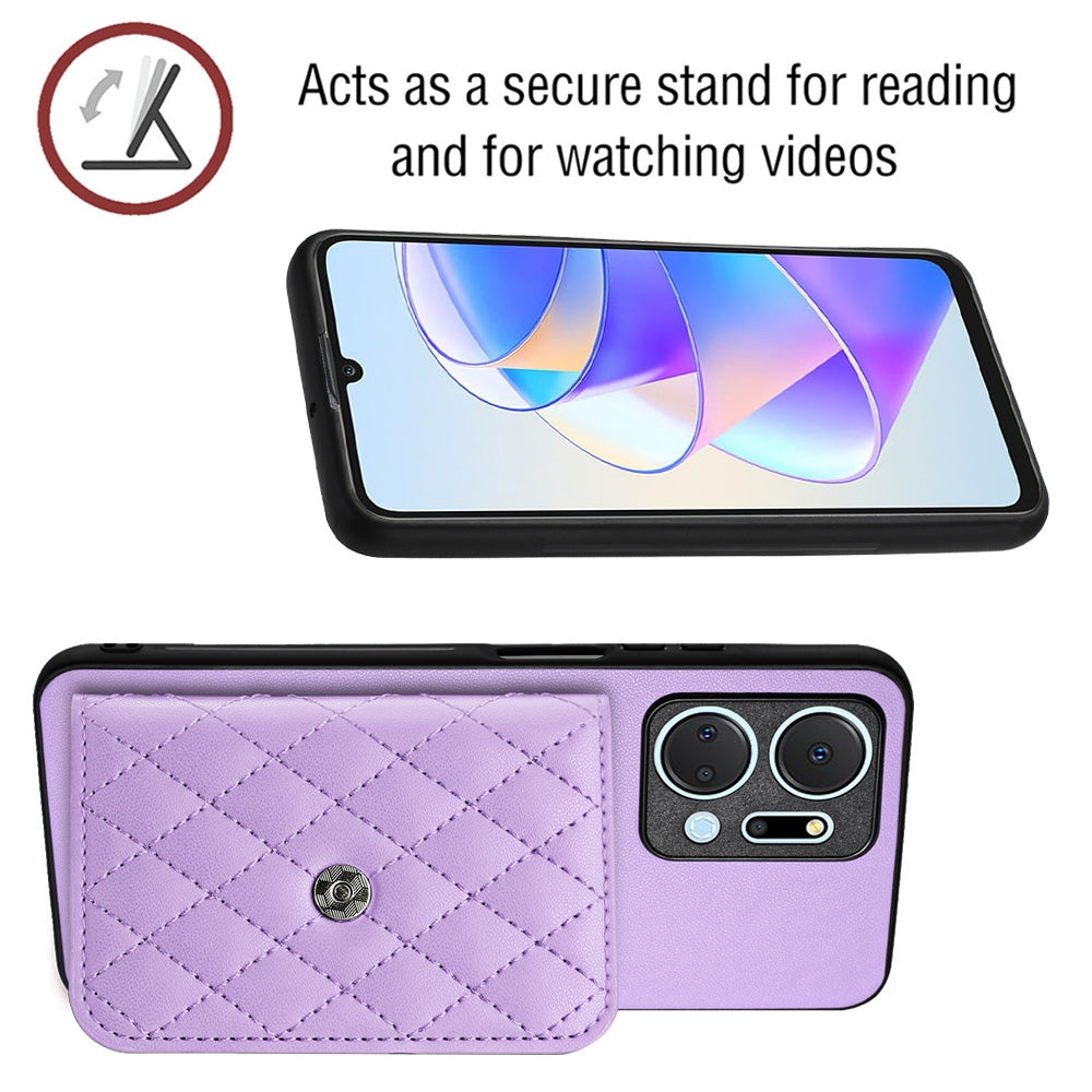 Honor Play 7T Leather Case with Card Holder & RFID Protection, Long Lanyard Included