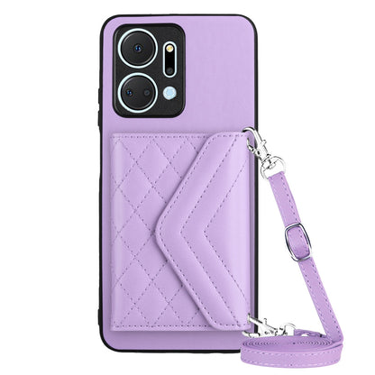 Honor Play 7T Leather Case with Card Holder & RFID Protection, Long Lanyard Included