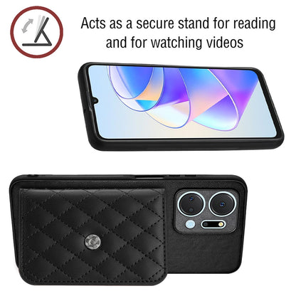 Honor Play 7T Leather Case with Card Holder & RFID Protection, Long Lanyard Included