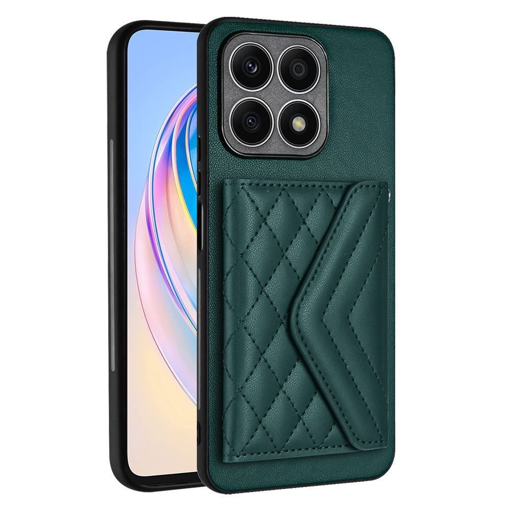 Honor X8a Leather Case with Card Holder & RFID Protection, Long Lanyard Included