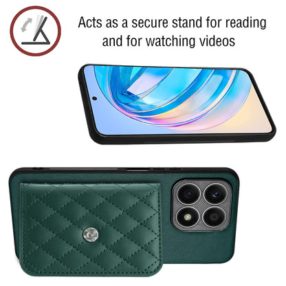 Honor X8a Leather Case with Card Holder & RFID Protection, Long Lanyard Included