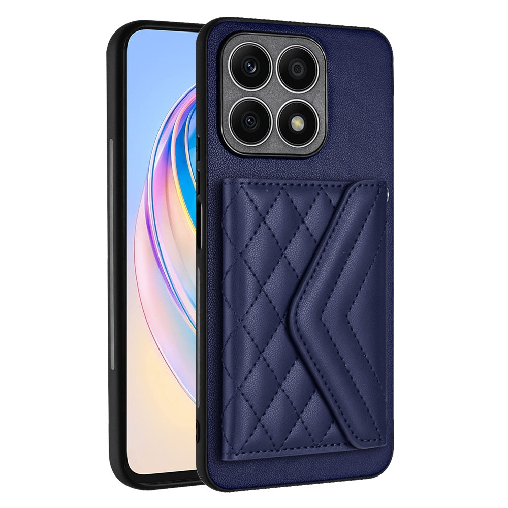 Honor X8a Leather Case with Card Holder & RFID Protection, Long Lanyard Included