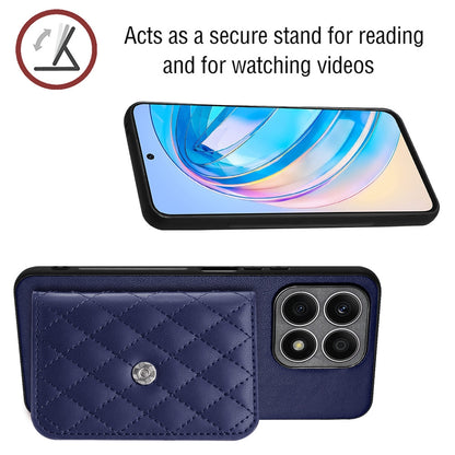 Honor X8a Leather Case with Card Holder & RFID Protection, Long Lanyard Included