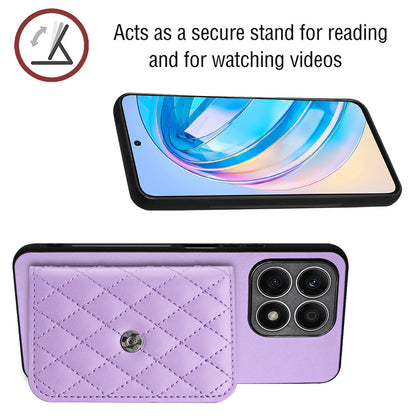 Honor X8a Leather Case with Card Holder & RFID Protection, Long Lanyard Included
