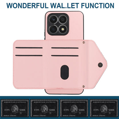 Honor X8a Leather Case with Card Holder & RFID Protection, Long Lanyard Included