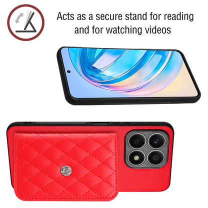 Honor X8a Leather Case with Card Holder & RFID Protection, Long Lanyard Included