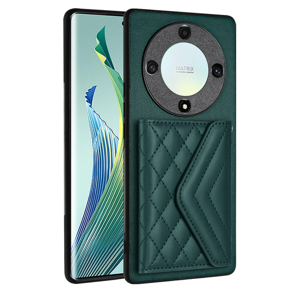Honor Magic5 Lite Leather Case with Card Holder & RFID Protection, Long Lanyard Included