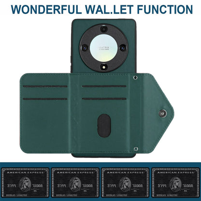 Honor X9a Leather Case with Card Holder & RFID Protection, Long Lanyard Included