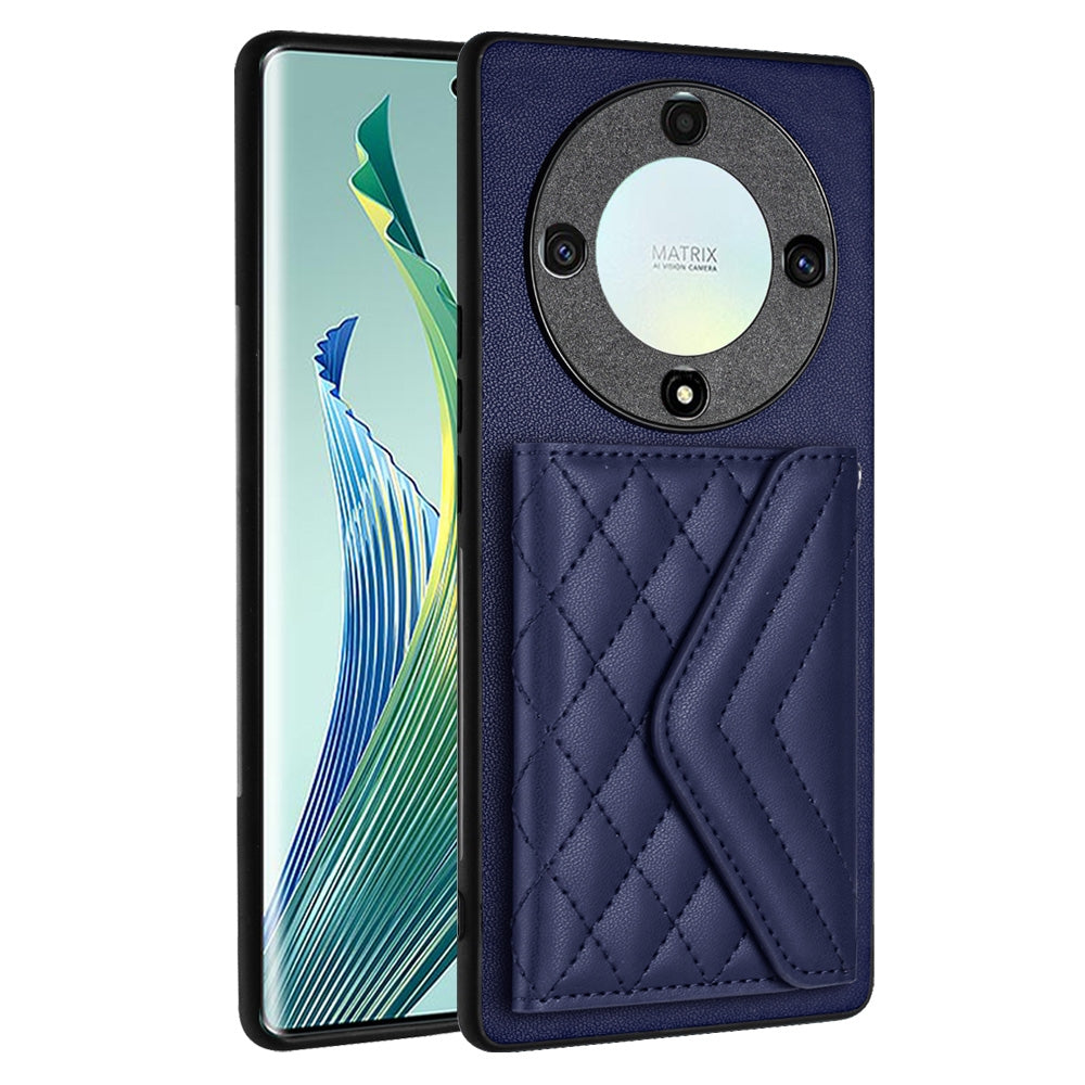 Honor Magic5 Lite Leather Case with Card Holder & RFID Protection, Long Lanyard Included
