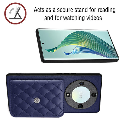 Honor X9a Leather Case with Card Holder & RFID Protection, Long Lanyard Included