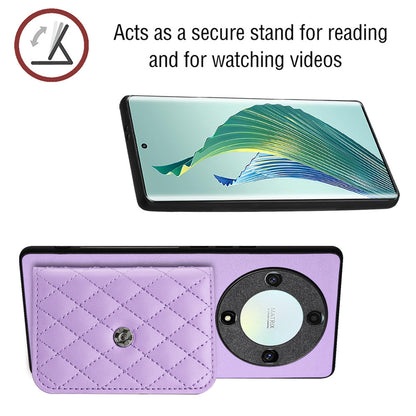 Honor X9a Leather Case with Card Holder & RFID Protection, Long Lanyard Included