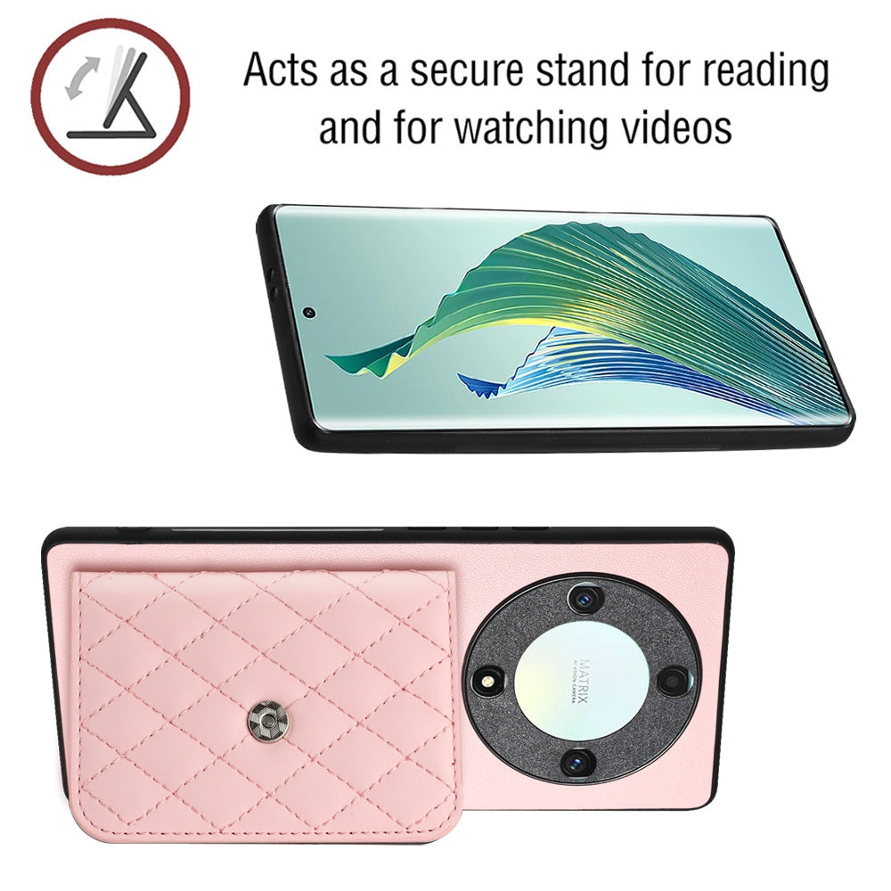 Honor X9a Leather Case with Card Holder & RFID Protection, Long Lanyard Included