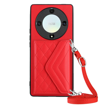 Honor X9a Leather Case with Card Holder & RFID Protection, Long Lanyard Included