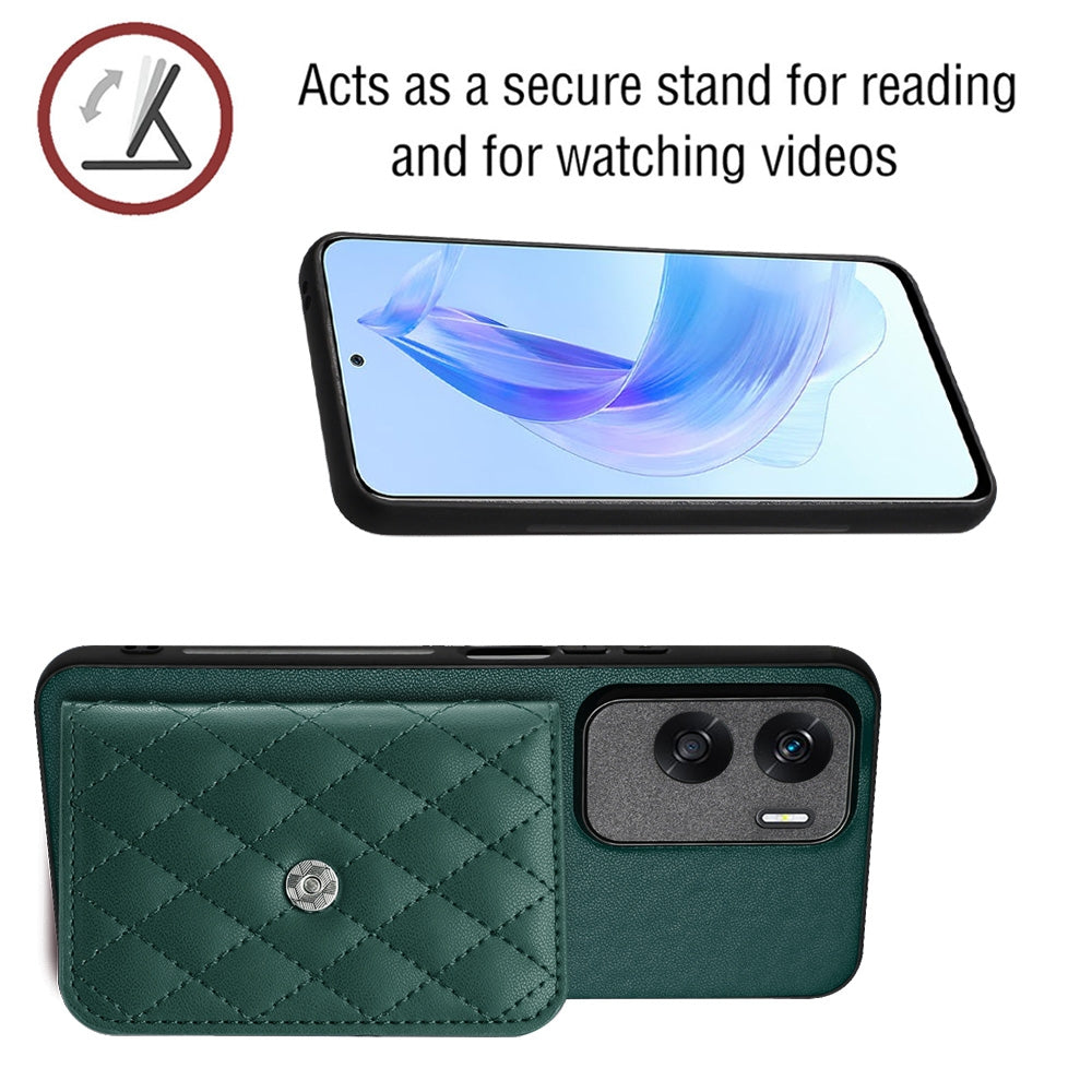 Honor X50i Leather Case with Card Holder & RFID Protection, Long Lanyard Included
