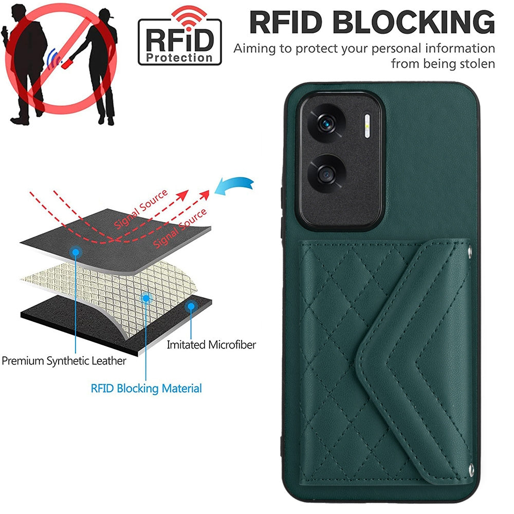 Honor X50i Leather Case with Card Holder & RFID Protection, Long Lanyard Included