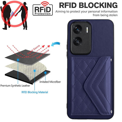 Honor X50i Leather Case with Card Holder & RFID Protection, Long Lanyard Included