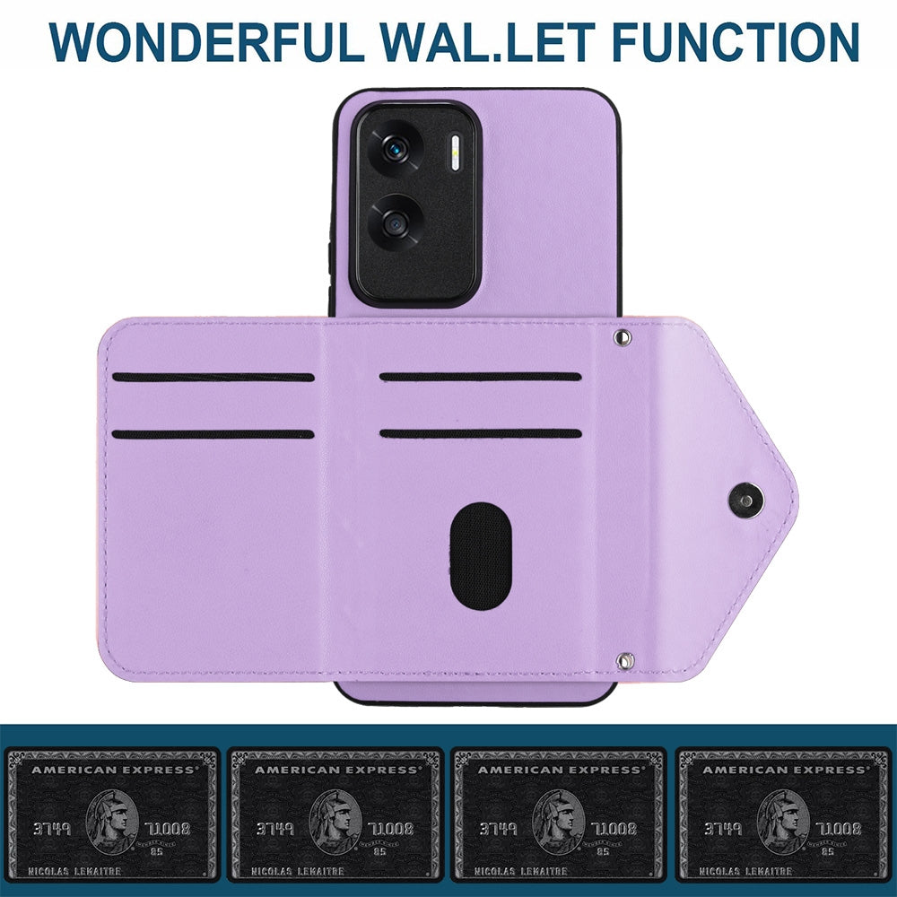 Honor X50i Leather Case with Card Holder & RFID Protection, Long Lanyard Included