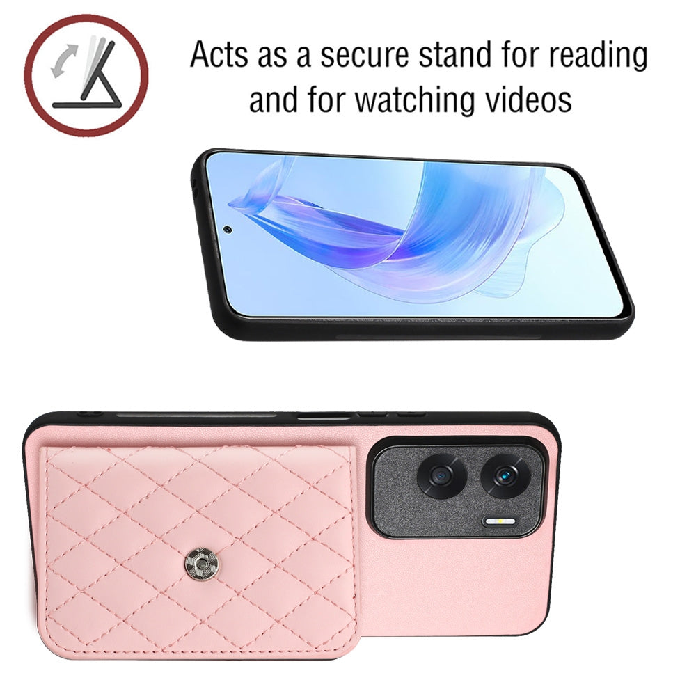 Honor X50i Leather Case with Card Holder & RFID Protection, Long Lanyard Included