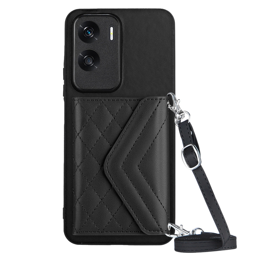 Honor X50i Leather Case with Card Holder & RFID Protection, Long Lanyard Included