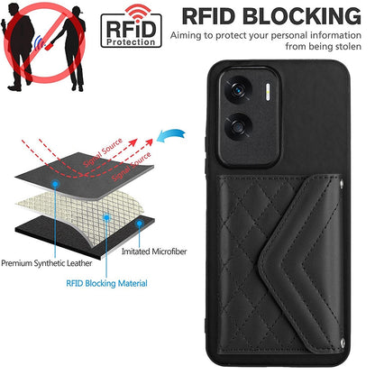 Honor X50i Leather Case with Card Holder & RFID Protection, Long Lanyard Included