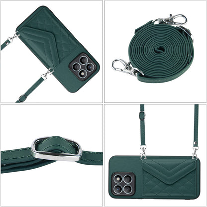 Honor X8b 4G Leather Case with Card Holder & RFID Protection, Long Lanyard Included
