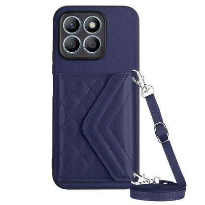 Honor X8b 4G Leather Case with Card Holder & RFID Protection, Long Lanyard Included