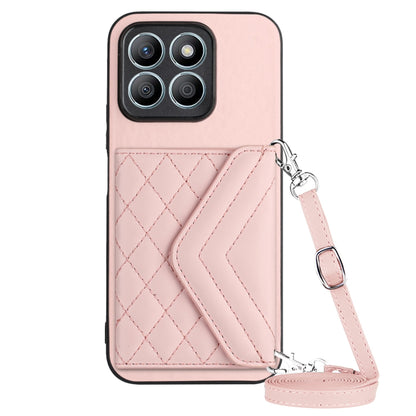 Honor X8b 4G Leather Case with Card Holder & RFID Protection, Long Lanyard Included