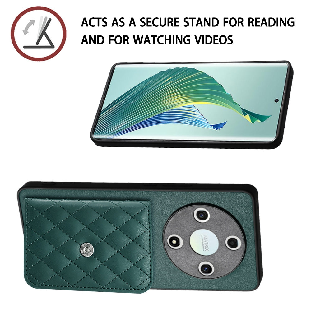 Honor X9b Leather Case with Card Holder & RFID Protection, Long Lanyard Included