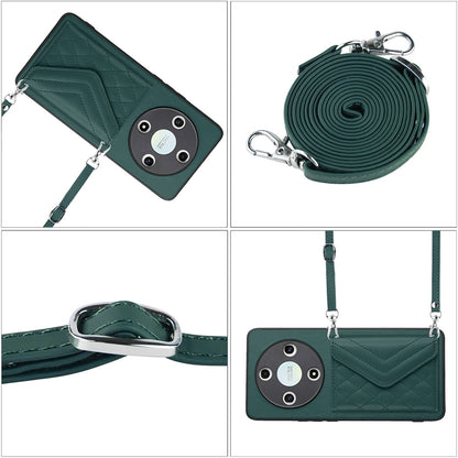 Honor Magic 6 Lite Leather Case with Card Holder & RFID Protection, Long Lanyard Included