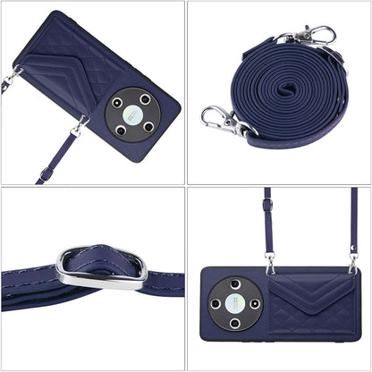 Honor X9b Leather Case with Card Holder & RFID Protection, Long Lanyard Included