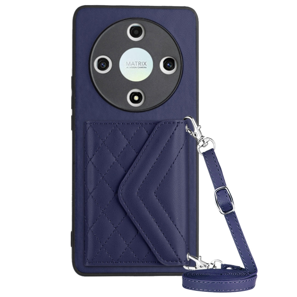 Honor X9b Leather Case with Card Holder & RFID Protection, Long Lanyard Included