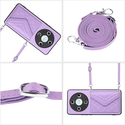 Honor X9b Leather Case with Card Holder & RFID Protection, Long Lanyard Included