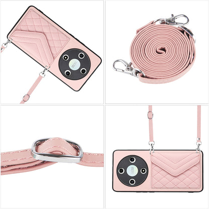 Honor X9b Leather Case with Card Holder & RFID Protection, Long Lanyard Included