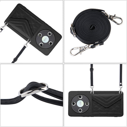 Honor X9b Leather Case with Card Holder & RFID Protection, Long Lanyard Included