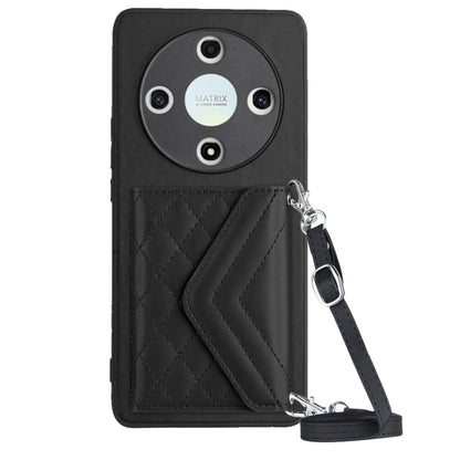 Honor Magic 6 Lite Leather Case with Card Holder & RFID Protection, Long Lanyard Included