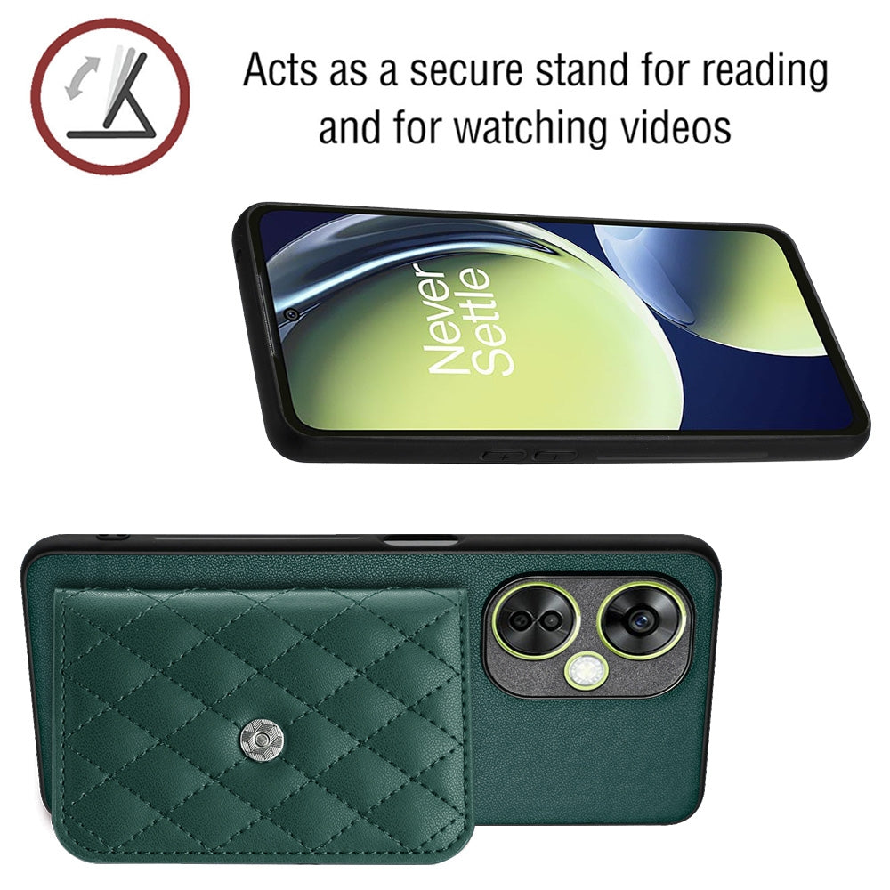 OnePlus Nord CE 3 Lite Leather Case with Card Holder & RFID Protection, Long Lanyard Included