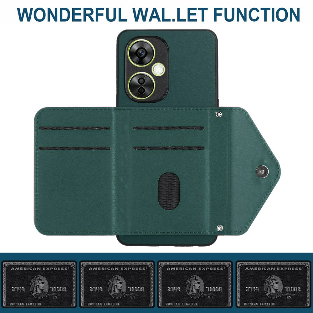 OnePlus Nord CE 3 Lite Leather Case with Card Holder & RFID Protection, Long Lanyard Included