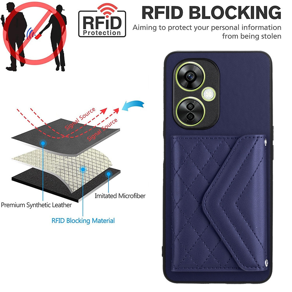 OPPO K11X Leather Case with Card Holder & RFID Protection, Long Lanyard Included