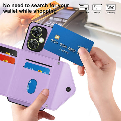 OPPO K11X Leather Case with Card Holder & RFID Protection, Long Lanyard Included