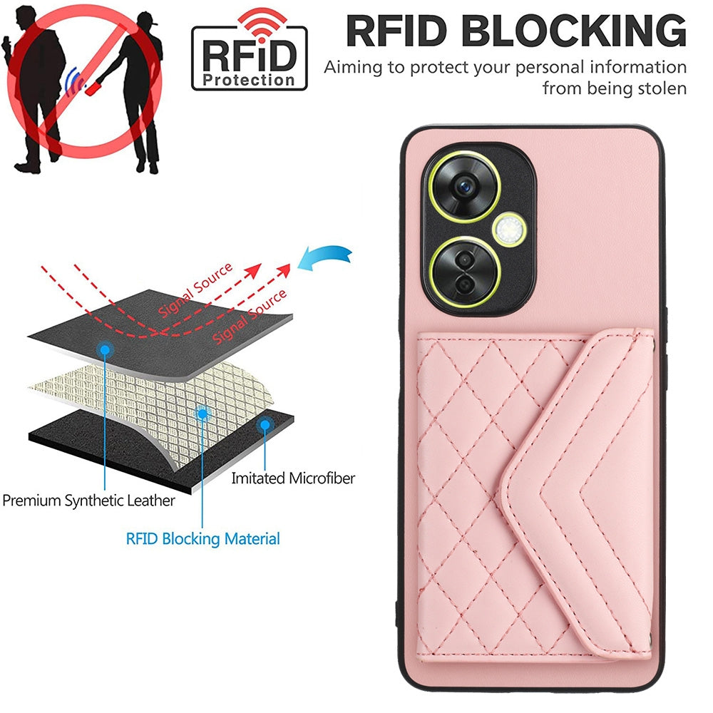 OnePlus Nord CE 3 Lite Leather Case with Card Holder & RFID Protection, Long Lanyard Included
