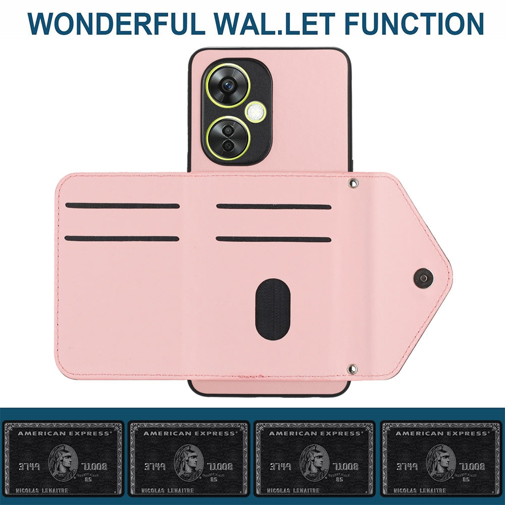 OnePlus Nord CE 3 Lite Leather Case with Card Holder & RFID Protection, Long Lanyard Included