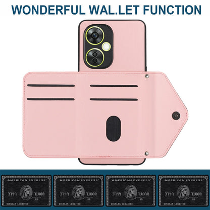 OPPO K11X Leather Case with Card Holder & RFID Protection, Long Lanyard Included