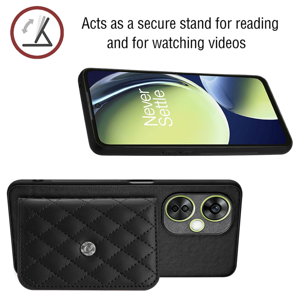 OnePlus Nord CE 3 Lite Leather Case with Card Holder & RFID Protection, Long Lanyard Included