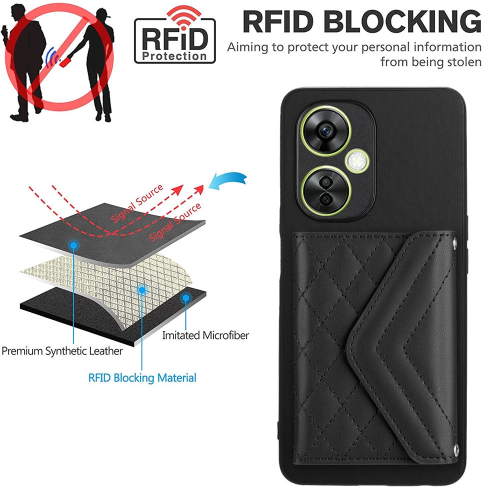 OPPO K11X Leather Case with Card Holder & RFID Protection, Long Lanyard Included