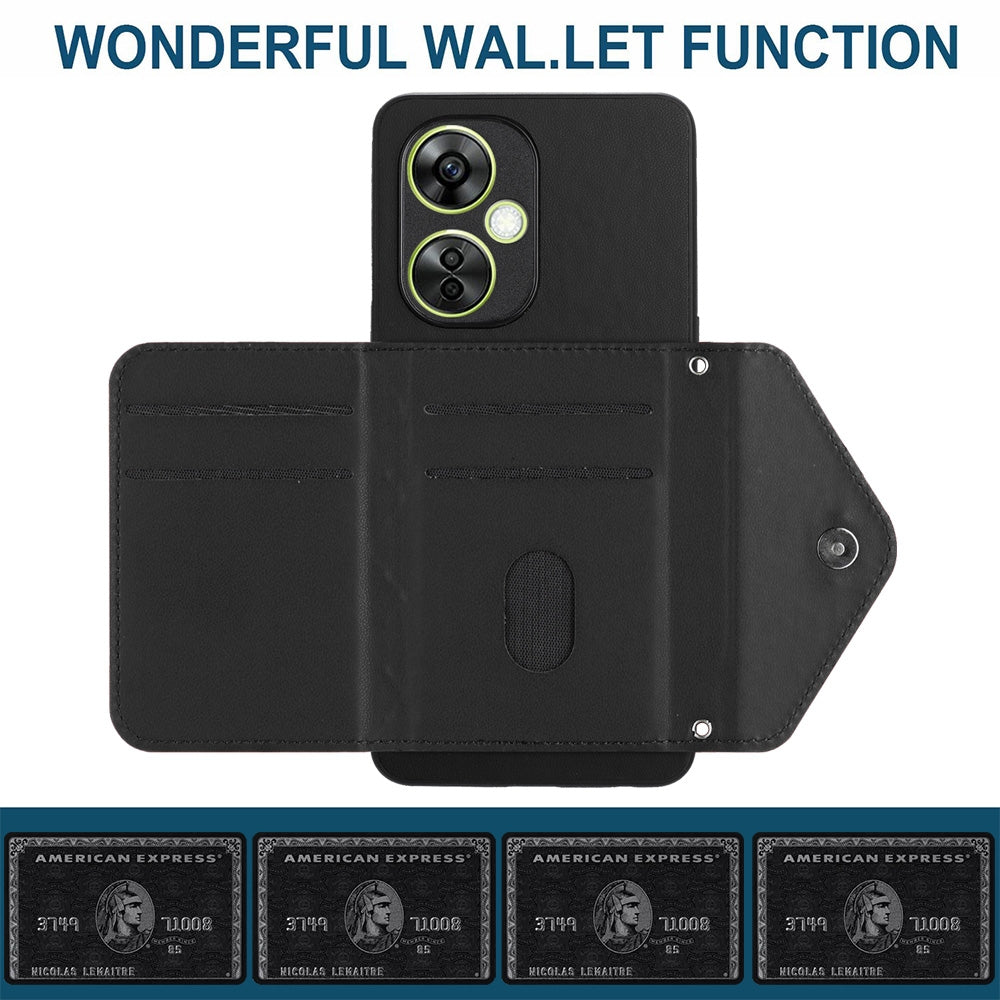 OPPO K11X Leather Case with Card Holder & RFID Protection, Long Lanyard Included