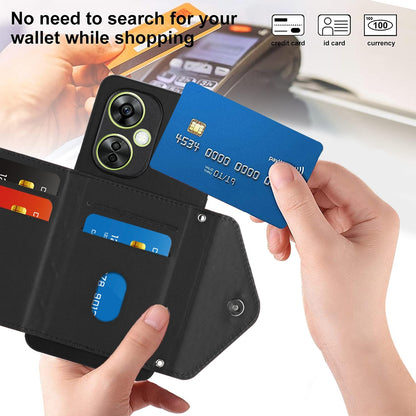 OnePlus Nord CE 3 Lite Leather Case with Card Holder & RFID Protection, Long Lanyard Included
